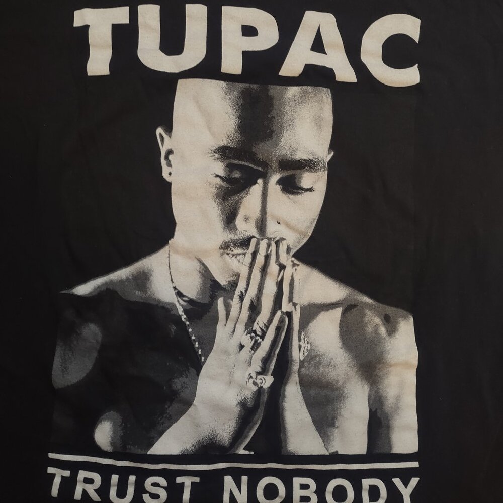 Tupac Trust Nobody T-shirt Men's Size XXL 2xl Black Hip Hop Rap 2Pac Shirt